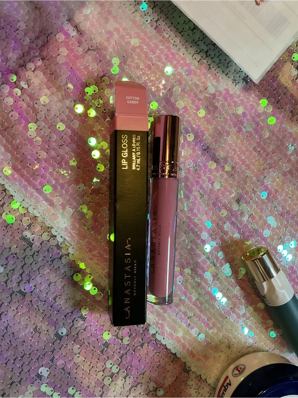 Anastasia Beverly Hills Cotton Candy Pink Lip Gloss - Sheer Mauve Pink Shine